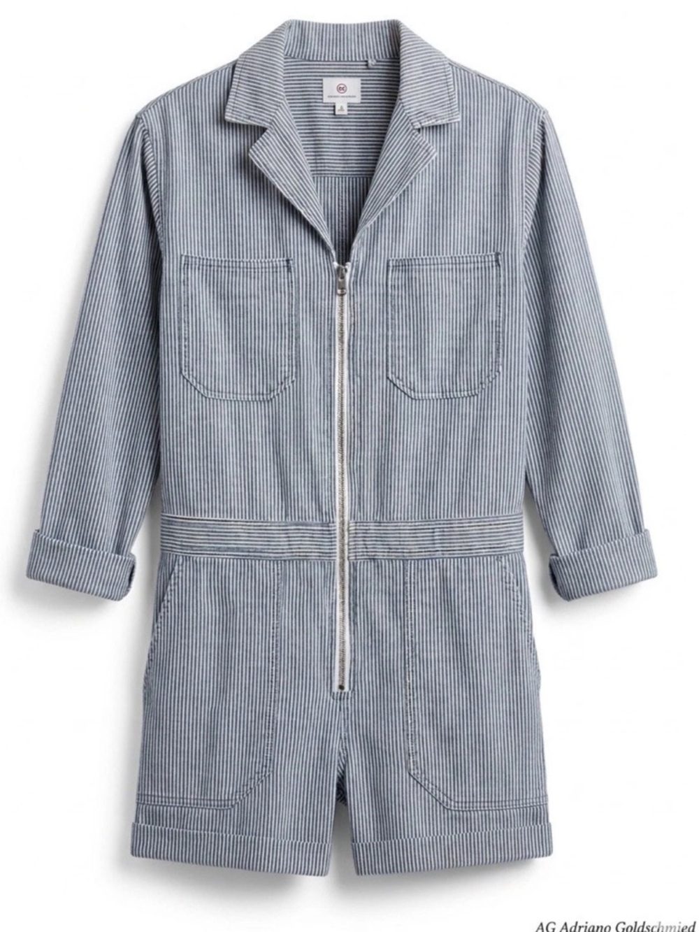 NWT AG Adriano Goldschmied Rochelle 100% Cotton Striped Romper XS